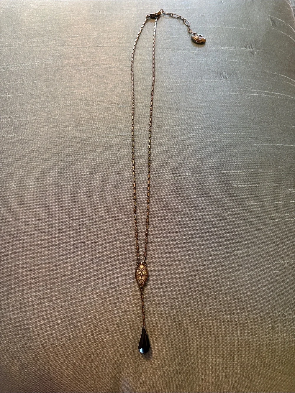 Delicate Swarovski Black Teardrop Pendant Necklace